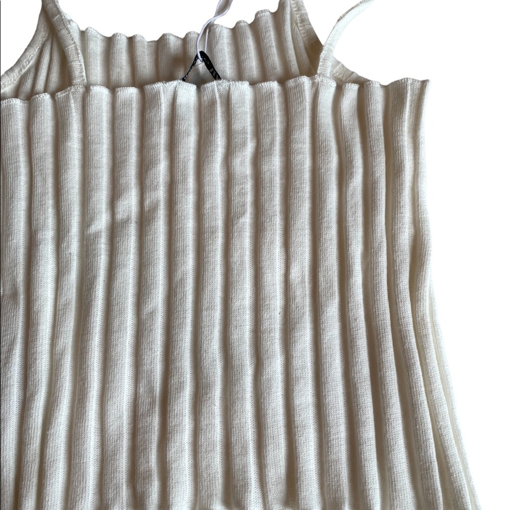 Zara Ivory Ribbed Crop Tank Top - Picture 5 of 13